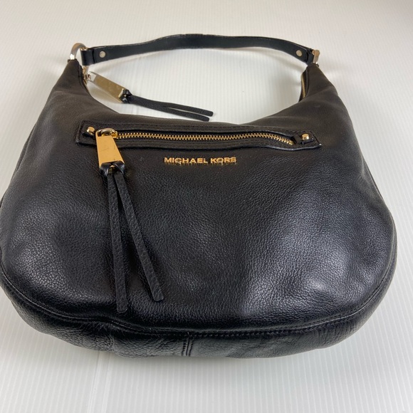 Michael Kors Pebbled Leather Hobo Shoulder Bag – Black - Picture 4 of 11